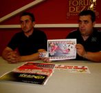 Gaspar Garc�a y Jos� Antonio Gonz�lez, ayer en Lal�n.