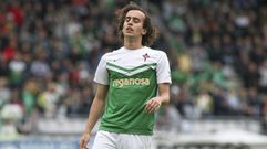 Carlos L�pez, durante el Racing de Ferrol-C�diz 