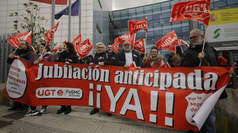 Imagen de archivo de una protesta reclamando mejoras en la jubilaci�n parcial y anticipada