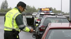 Imagen de un control de alcohol y de drogas cerca de Ferrol