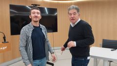 Alberto Oubi�a y Miguel Anxo Fern�ndez Lores, en el Concello de Pontevedra