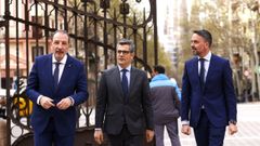 El secretario de Estado de Justicia, Manuel Olmedo (a la derecha), junto al ministro de Justicia, Flix Bolaos (en el centro) y al consejero de Justicia de la Generalitat, Ramn Espadaler.
