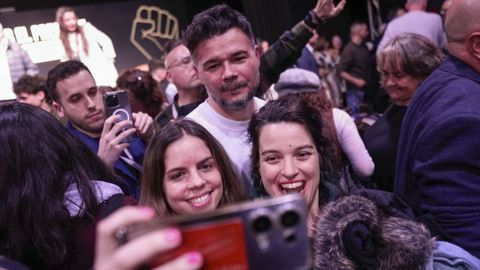 El portavoz de ERC, Gabriel Rufi�n, en el acto del mi�rcoles en Madrid.