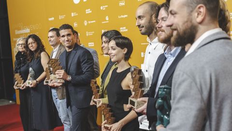 Los premiados, tras la gala