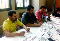 Vidal (UGT), Conde (CIG) y Pedrosa (CC. OO.) alertan sobre la crisis empresarial de Pontevedra. 