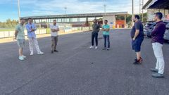 Asamblea de socios del CD Lal�n ayer en el campo de f�tbol Manuel Anxo Cortizo. 