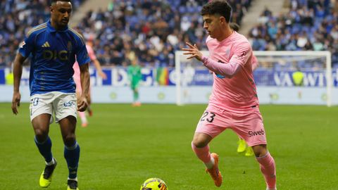 Hugo �lvarez, durante o partido entre Celta e Oviedo.