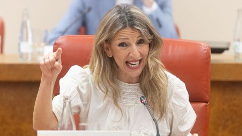 La vicepresidenta del Gobierno y ministra de Trabajo, Yolanda D�az, compareciendo en el Congreso