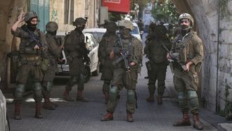 Soldados israel&iacute;es en Nabl&uacute;s, Cisjordania