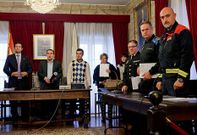 La reuni�n de constituci�n de la Junta de Seguridad de Padr�n se celebr� en el sal�n de plenos. 