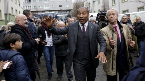 Durante la inauguracin de su calle en el 2018