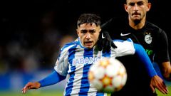 Yeremay form parte de la plantilla del Deportivo juvenil que disput la Youth League. En la imagen, ante el Maccabi Haifa en Riazor.