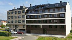 Recreaci�n del futuro edificio, a la derecha, con 31 viviendas en el barrio de O Alto en Nar�n