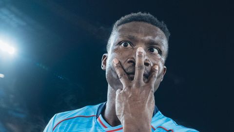 Joseph Aidoo, tras el triunfo del Celta ante el Mallorca en Bala&iacute;dos.