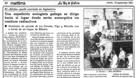 La expedici�n del Xurelo, a punto de partir de Ribeira