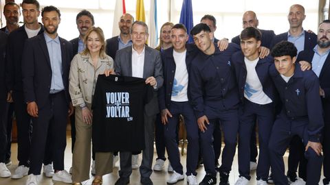 El Celta celebra la clasificaci�n para la Europa League con una recepci�n en el Concello de Vigo