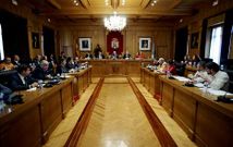 Imagen del sal�n de plenos, que hoy acoger� el debate sobre el estado de la provincia. 