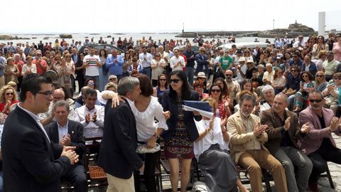 ACTO DEL HOMENAJE A PLACIDO BETANZOS EN EL QUE BAUTIZOCON SU NOMBRE EL PASEO MARITIMO DE PALMEIRA