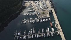 Vista a�rea del puerto deportivo de Punta Lagoa, en una imagen de archivo, donde tuvo lugar el incidente