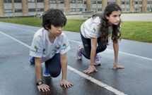 Andr�s y Ana entrenaron ayer en las pistas polideportivas de O Chor�s.  