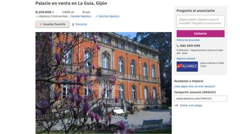 Un palacete de Somi� (Gij�n) se vende por encima de los 8,2 millones.Un palacete de Somi� (Gij�n) se vende por encima de los 8,2 millones 
