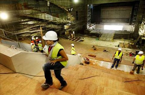 Aspecto de la sala central del auditorio en septiembre del 2010, meses antes de su inauguraci�n.