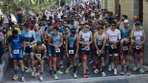 Edicin 2025 del triatln de Allariz, que tuvo que ser duatln por la suspensin de pruebas acuticas y nuticas debido a los incendios forestales.