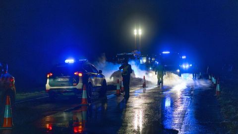 Corte de la N-525, en Xinzo, por la protesta del campo ourensano contra el acuerdo con Mercosur.