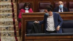 El vicepresidente del Gobierno, Pablo Iglesias, este mi�rcoles, en el Congreso