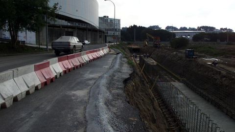 Obras canalizacin del ro Monelos en el ao 2002.