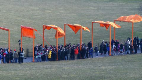 La obra The Gates, presentada en Central Park, en febrero del 2005