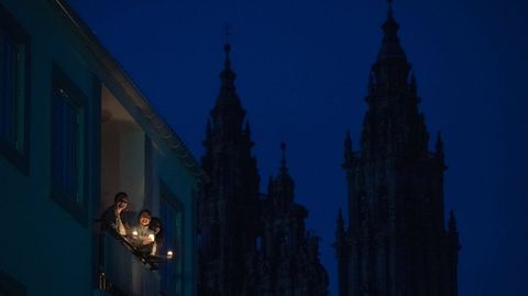 La jornada del apagn, el pasado 28 de abril, en el casco histrico de Santiago