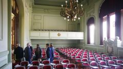Visita del conselleiro de Educaci�n, Rom�n Rodr�guez, al IES Valle Incl�n de Pontevedra el 31 de agosto del 2022, en la imagen, el paraninfo del centro