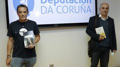 Alonso e Riveiro Coello posan coas sas repectivas obras Granito e O paraso dos inocentes, gaadoras exaequo do ltimo premio Torrente