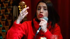 La eurodiputada, Irene Montero, durante la presentacin de su libro Algo habremos hecho