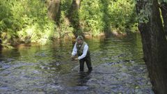 Los pescadores participantes en el concurso de pesca estuvieron ayer desde las 9 de la ma�ana en el r�o Tambre