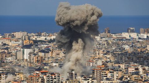 Bombardeo en Beirut.