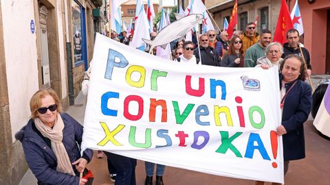 Movilizaci�n en Ribeira contra el convenio de la conserva