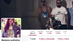 Captura de pantalla del perfil de Twitter de Madame Guillotine