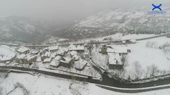 La nevada en O Cebreiro vista desde las nubes