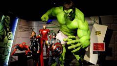 Los superh�roes protagonistas de �Los vengadores�, reproducidos en cera en un museo londinense