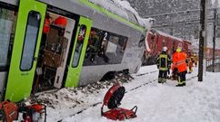 El tren descarrilado en Valais.