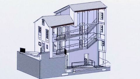 As� se ver�a el edificio rehabilitado desde una hipot�tica posici�n ubicada dentro de la muralla