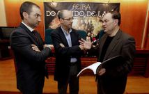 Rodr�guez, Videla y Crespo, en la presentaci�n en A Coru�a del premio de periodismo.
