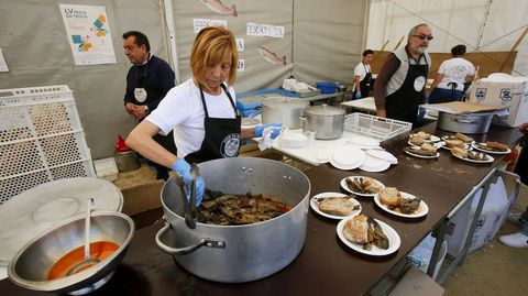 El puesto de degustacin de truchas en Ponte Caldelas el ao pasado