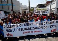 Movilizaci�n de trabajadores de la firma Caramelo contra el ERE, en junio del 2009.