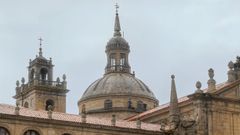 La c�pula de los Escolapios, con y sin los andamios