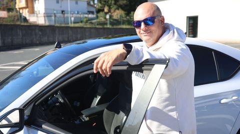 Marcos D�az Requeijo, taxista de Neda que recorre varias veces al d�a el trayecto por autopista entre Ferrol y A Coru�a