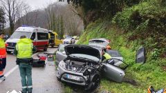 Imagen del accidente ocurrido en la N-634, en Ribadesella