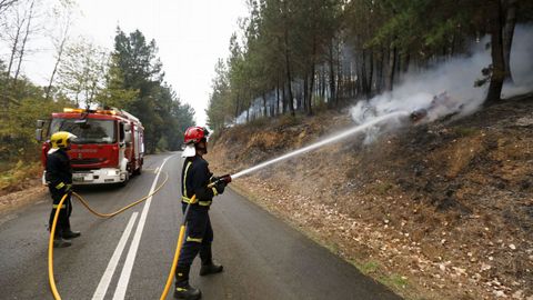 Los bomberos del parque comarcal colaboraron en las labores de extincin